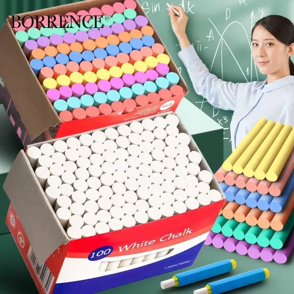 Fulltouch 72Pcs Colored White Chalk Non Toxic Dustless Fulltouch Multi-Functional Profession Teacher Supplies Stationery