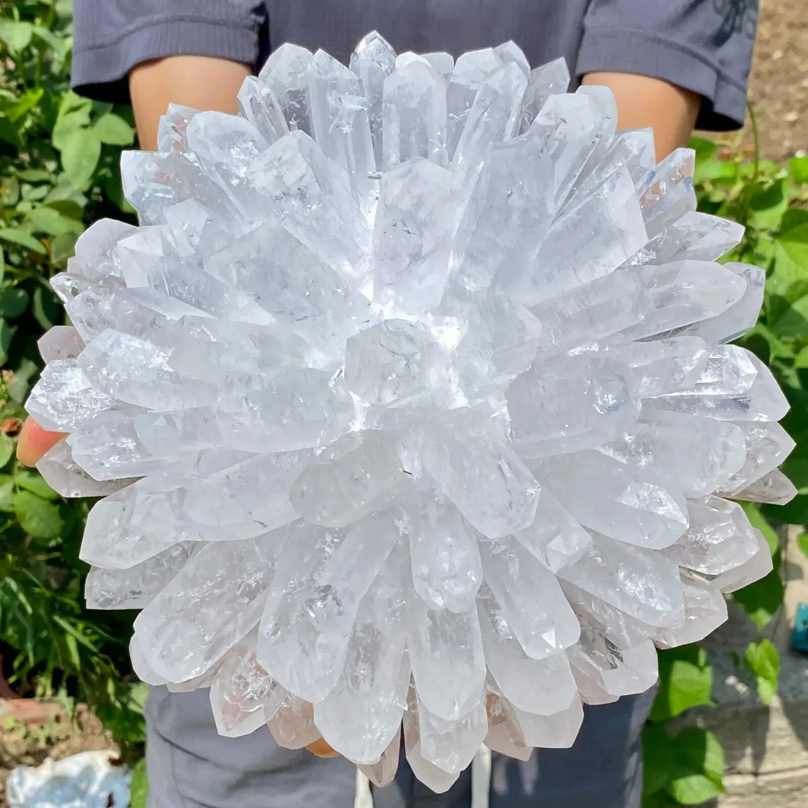 Natural white crystal cluster single point mineral specimen Healing