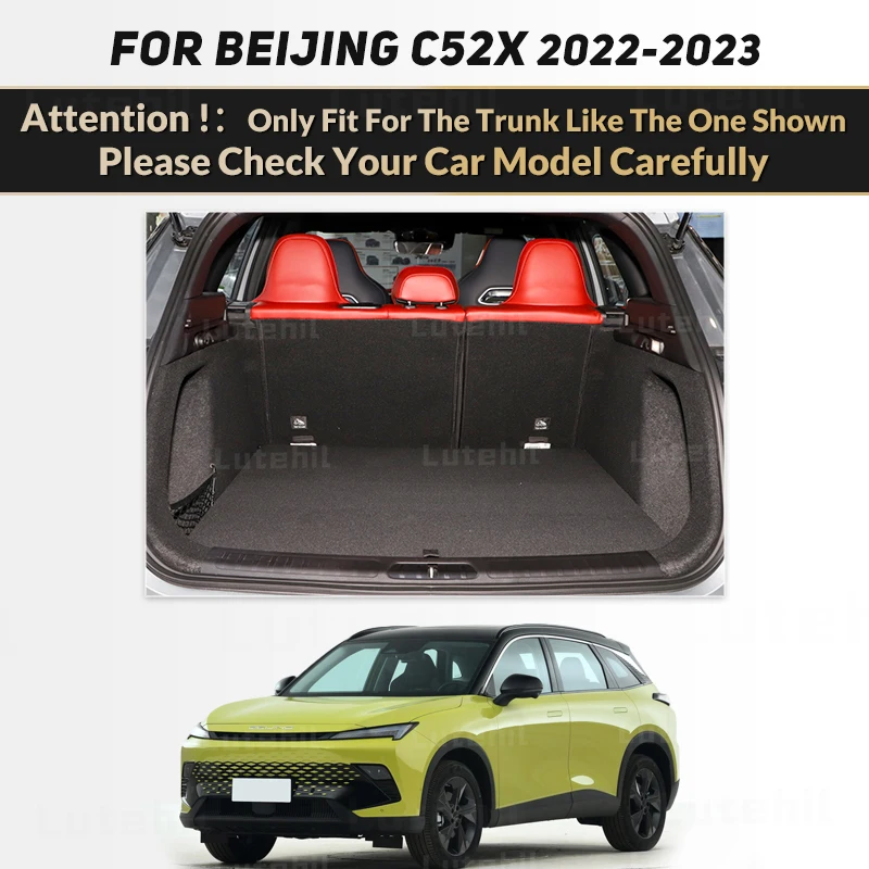 For BEIJING C52X 2022 2023 Auto Full Coverage Trunk Mat Lutehil Car Boot Cover Pad Cargo Liner Interior Accessories