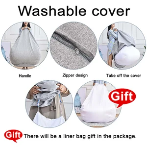 Nicht ausgestopfte graue Bohnensack Riesenstuhl Sitzsack Pofe Sofa Puffing Puff Otoman Futon Room 12 Hauptverkaufsofa entspannen - №2