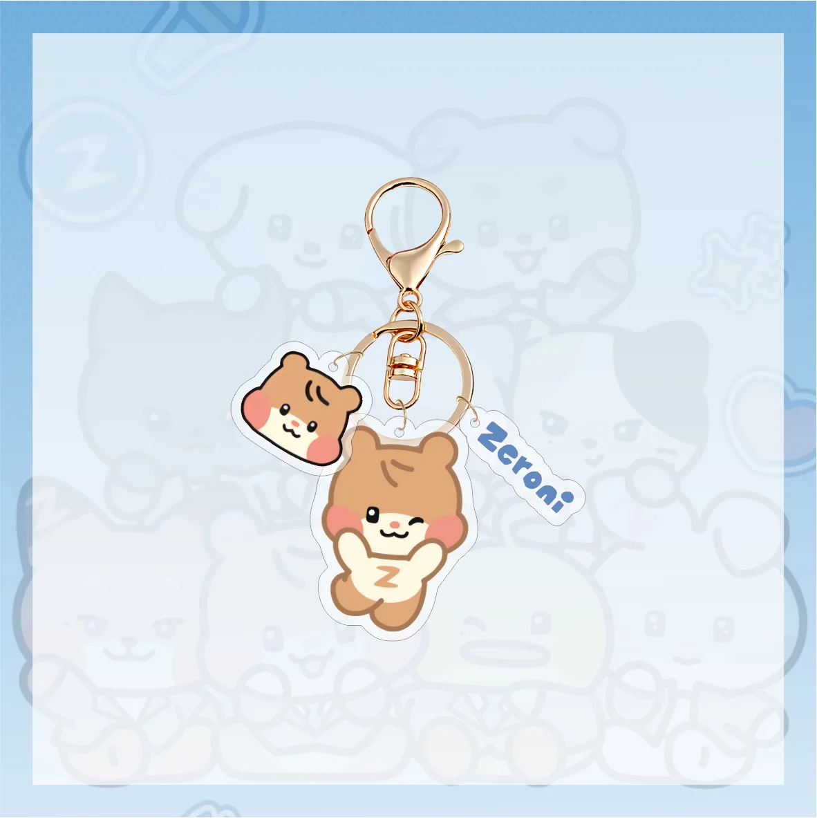 Kpop ZB1 Acrylic Keychain 3pcs/Set Zeroni Cartoon Cute Pendant Bag Accessories Key Ring ZEROBASEONE ZhangHao Ricky Fans Gift