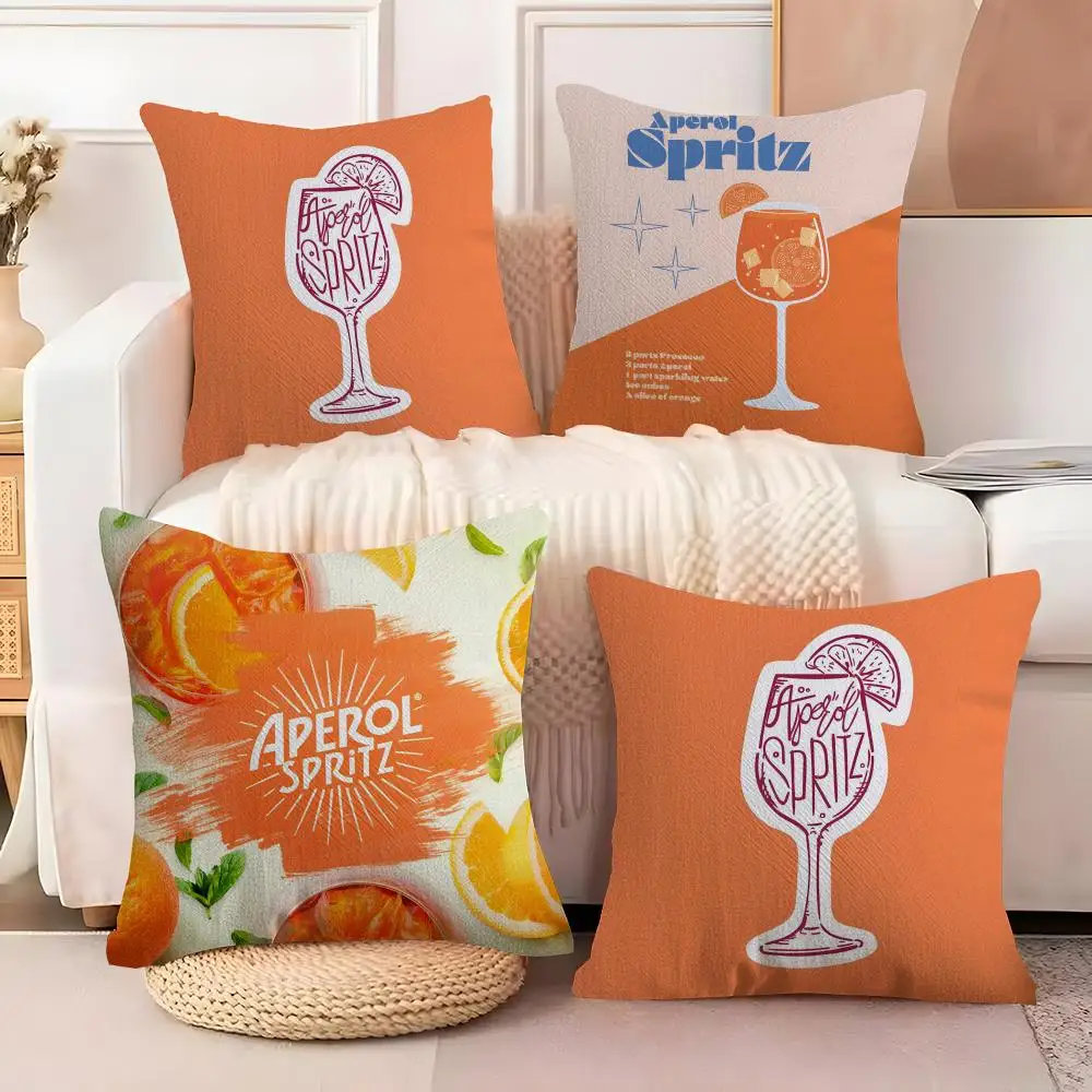 Classic A-Aperol Spritz Cushion Cover Soft Plush Sofa Cushio
