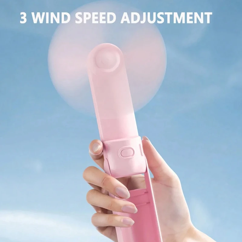 1개 휴대용 선풍기 충전식 미니 휴대용 만화 USB 소형 선풍기 선물 데스크탑에 놓을 수 있는 휴대용 소형 선풍기