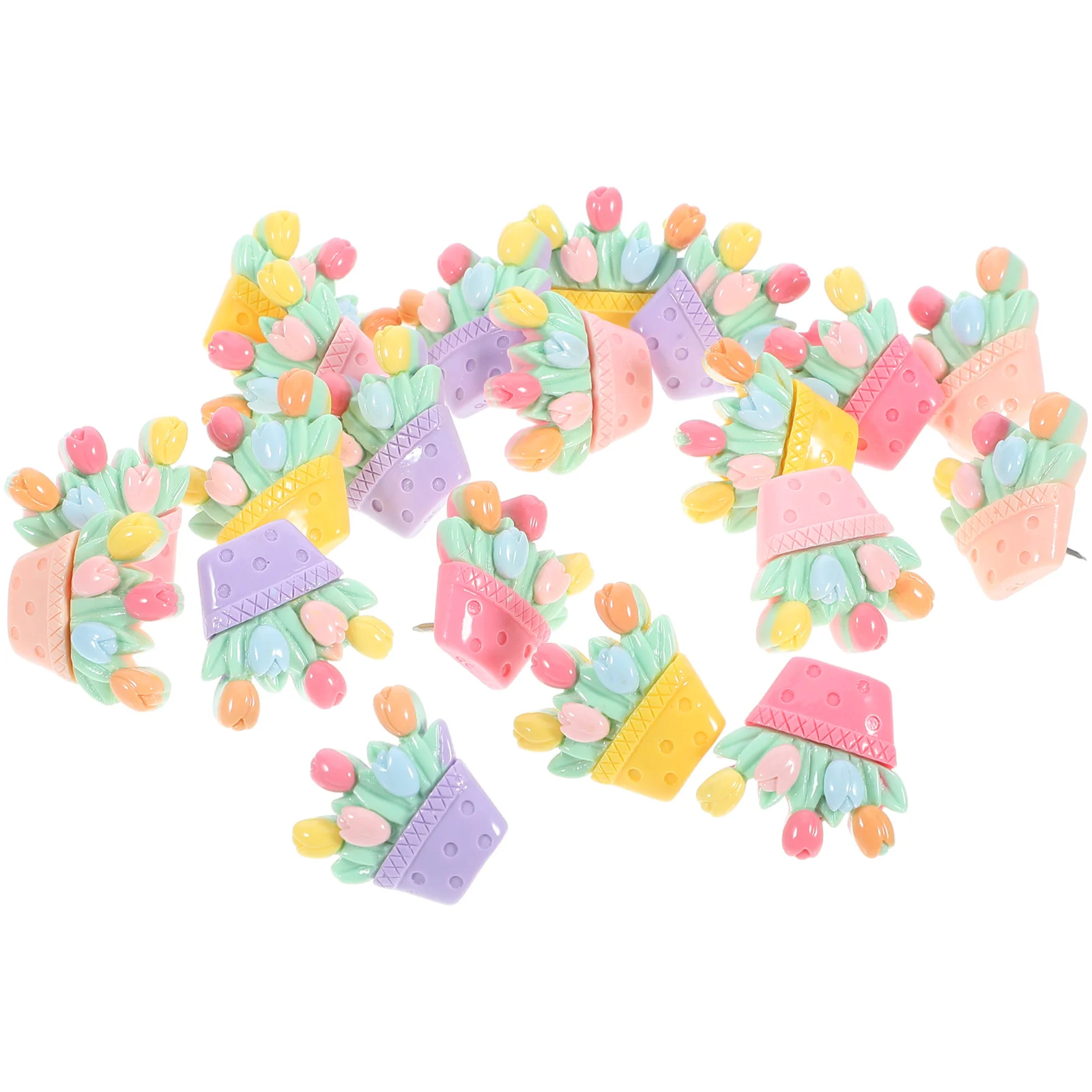 

20pcs Resin Push Pins Flower Shaped Thumbtacks For Map Office Cork Board Bulletin Home Desk Accessories Small Tacks