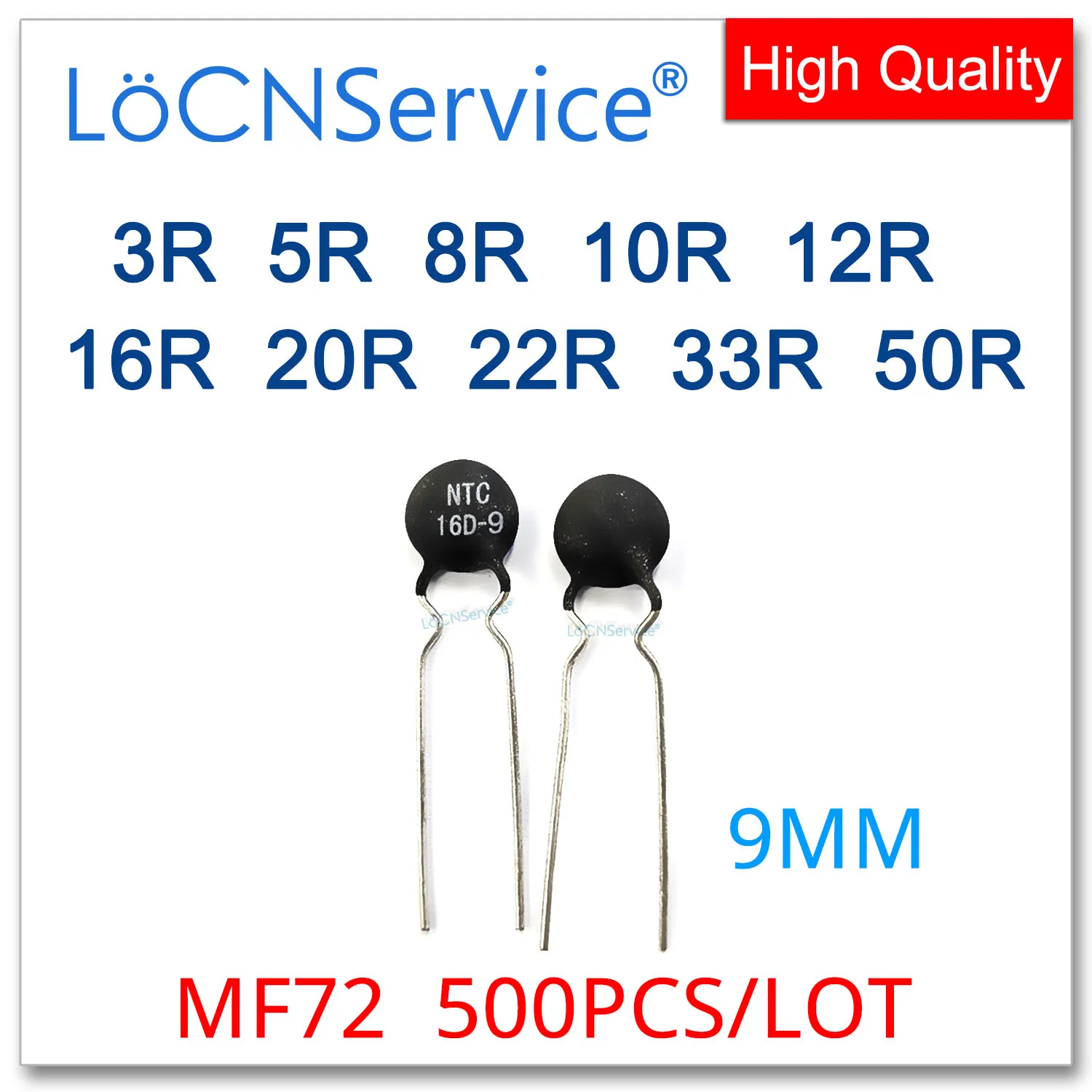 500PCS MF72 9MM Pow… - image