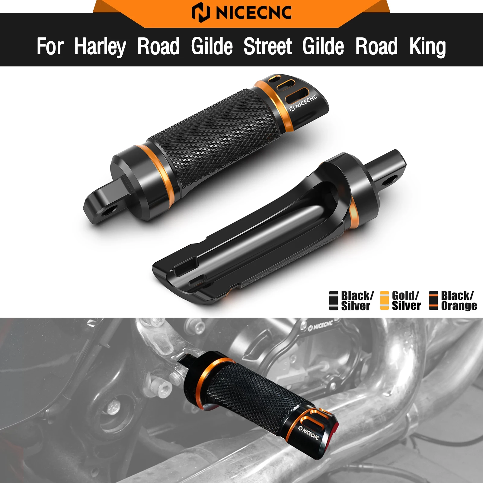 

For Harley Street Glide FLHX 2017-2024 Passenger Footpeg Footrest Road Glide FLTRX Special FLTRXS Road King FLHR Special FLHRXS