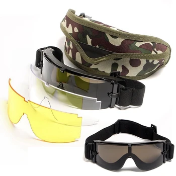 Tactical Goggles Outdoor Sports Airsoft Gear Shooting Glasses Shooting Goggles Set with 3 Color Lens 1