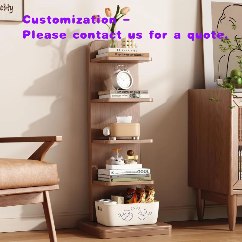 custom.Mid Modern 5 Shelf Bookcase Narrow Freestanding Display Bookshelf Workshop Use