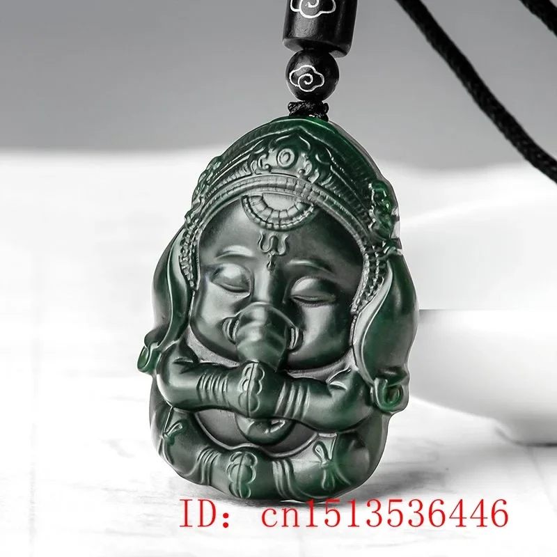 Hetian Jade Elephant God Pendant Gifts for Women Jewelry Natural Real Pendants Talismans Necklace Charm Necklaces Luxury Amulet