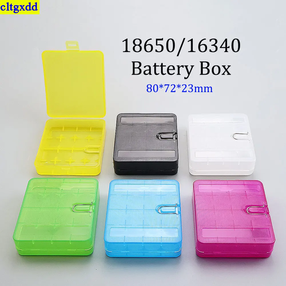 Cltgxdd 1 pieza 4 ranura para tarjetas 18650 caja de almacenamiento de batería recargable con gancho de metal caja de plástico equipo engrosado almacenamiento de batería