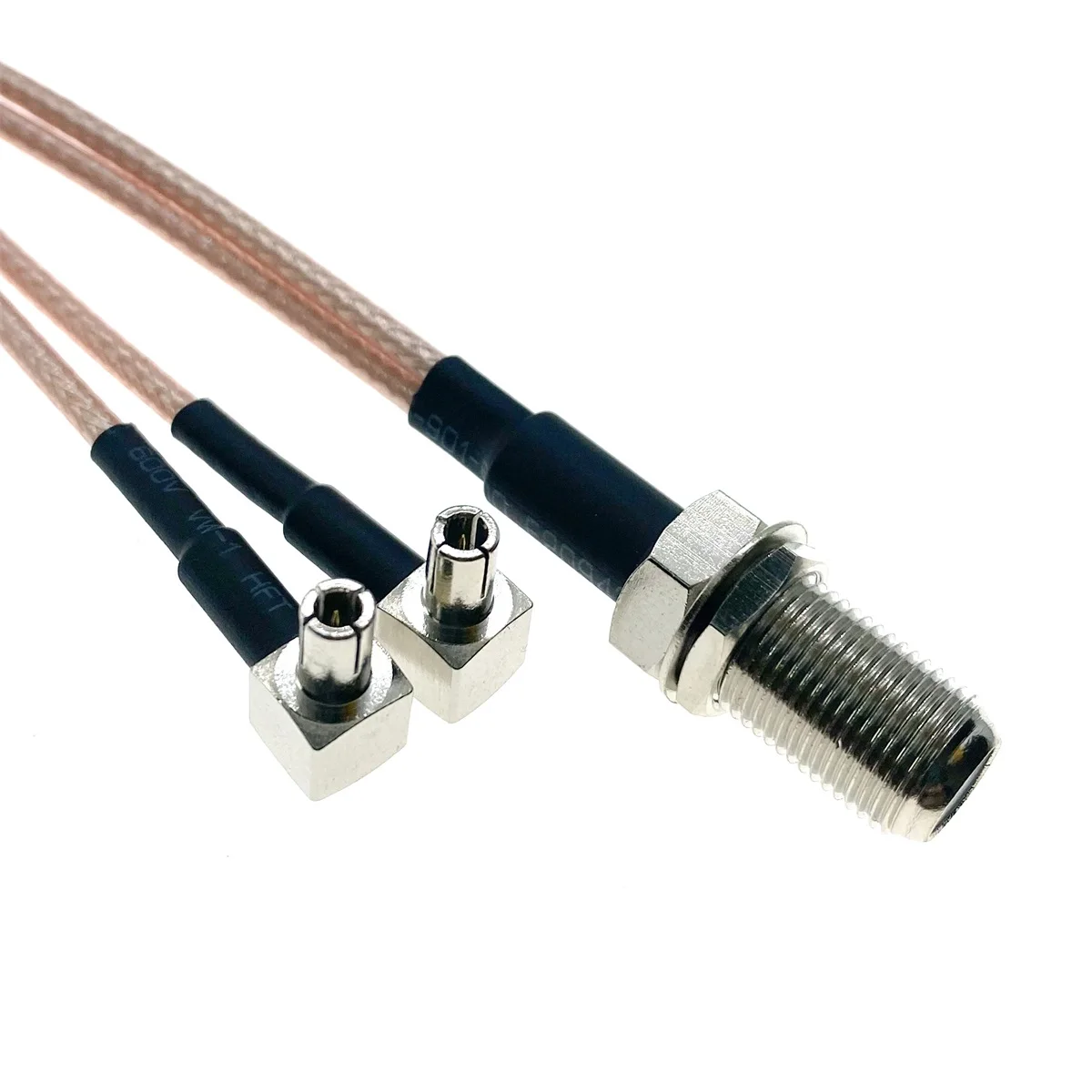 RG316 F female plug to Y Type 2 x TS9 Male Plug Connector RA 50 Ohm RF Coax Extension Cable Pigtail Coaxial