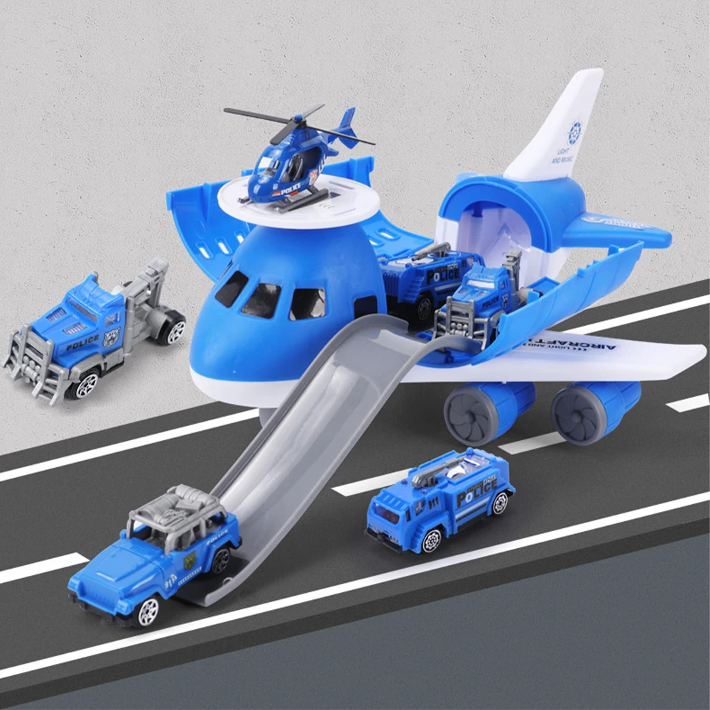 5EN1 toy airplane, transport plane with 3 mini cars and 1 mini helicopter, education vehicle