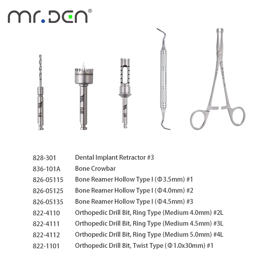 MR DEN Implant Bone Block Instrument Othopedic Drill Retractor Convenient Bone Harvesting and Precise Bone Extraction