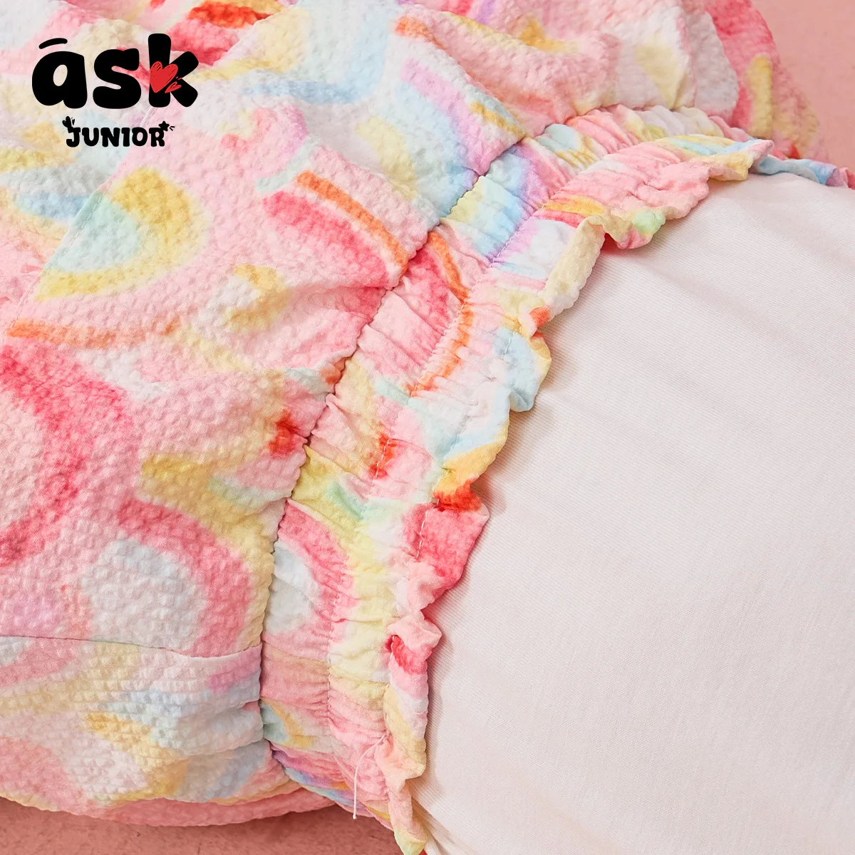 اسأل سراويل الأطفال الصغار الصيفية للفتيات بنمط قوس قزح شورت مطبوع بالكامل #5