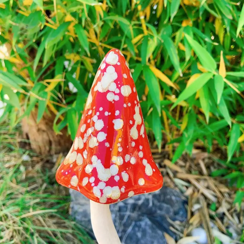 

Ceramic Mushroom Gifts Ceramic Mushroom Garden Stakes Hand-painted Ceramic Mushroom Toadstools for Outdoor Fairy for Garden