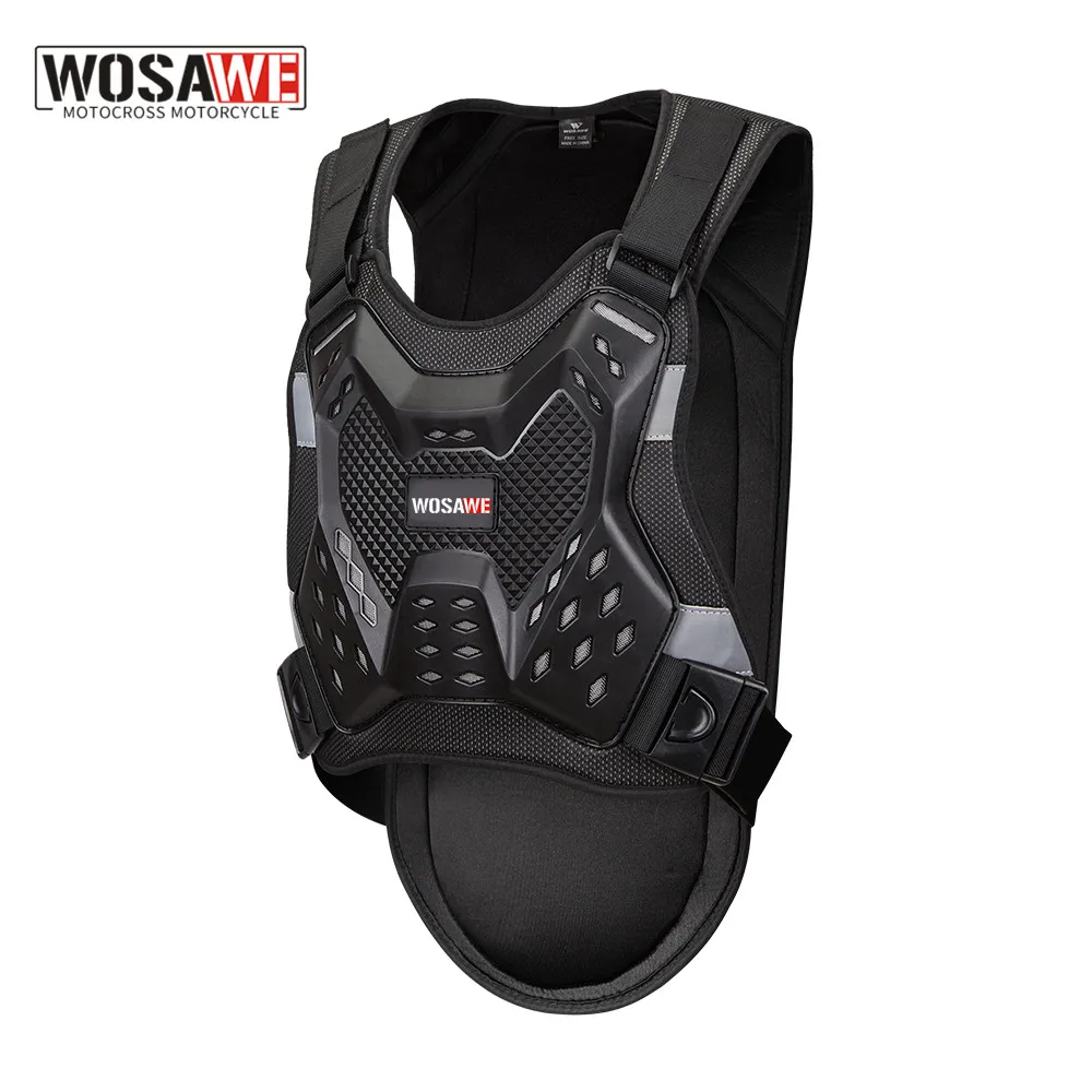 

WOSAWE Motorcycle Vest Armor Chest Back Body Protector Motocross Protective Gears Vest Snowboard Skate Jacket Moto Waistcoat