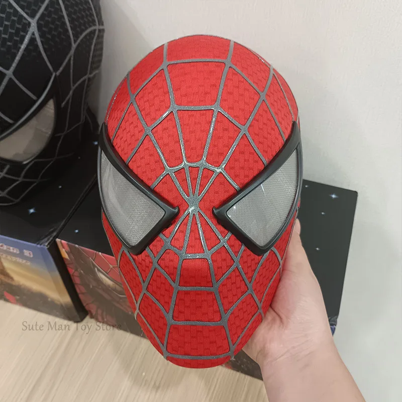 

New Marvel Tobey Spiderman Mask Faceshell Detachable Lenses 1:1 3d Spider-Man Mascara Cosplay Costume Superhero Collection Model