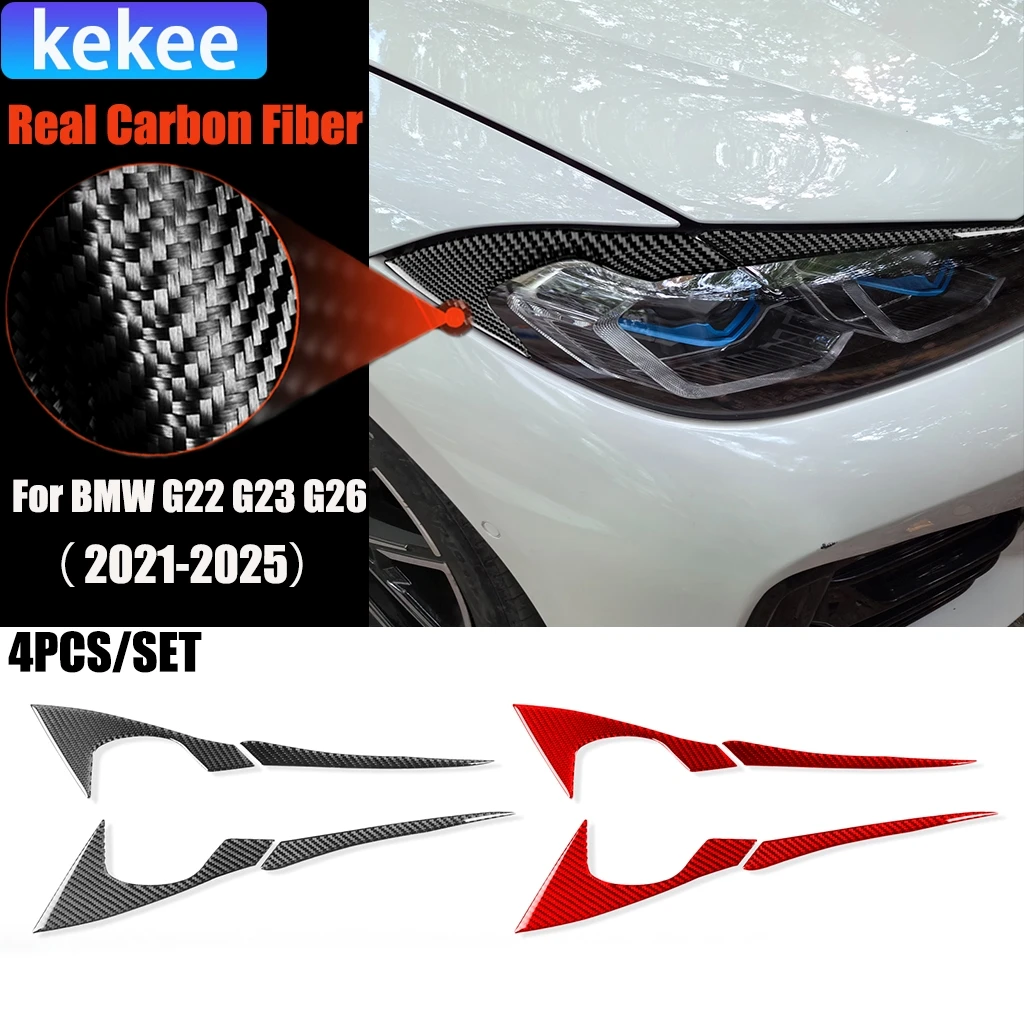 

Carbon Fiber Car Accessories Headlight Lamp Brow Modified Exterior Trim Cover Sticker For BMW 4 Series/M4 G22 G23 G26 2021-2025