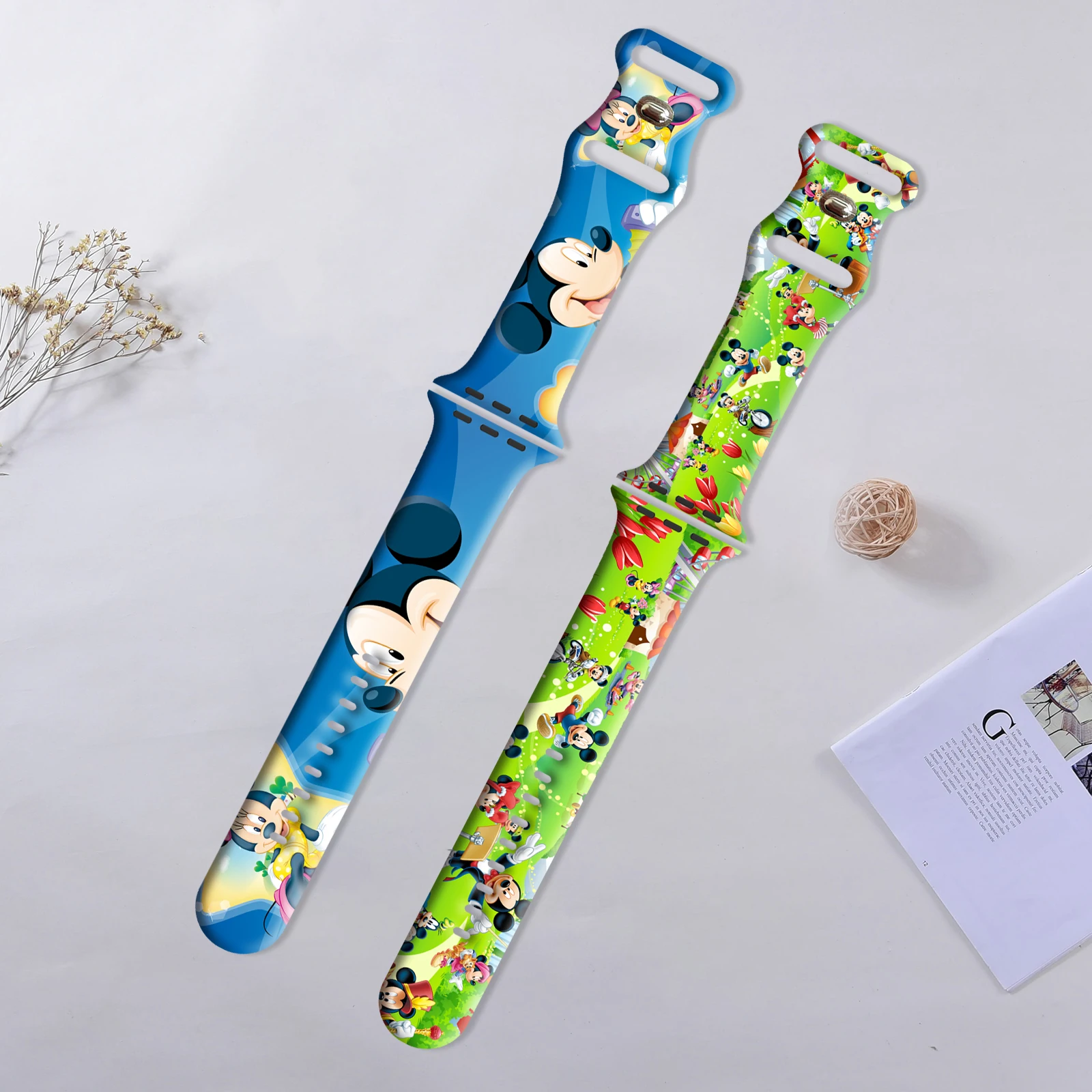 Tali Cetak Disney untuk IWatch 11 10 9 8 Gelang Silikon Dapat Diganti untuk Jam Tangan Apple 46Mm 44Mm 42Mm 41Mm Gelang Jam