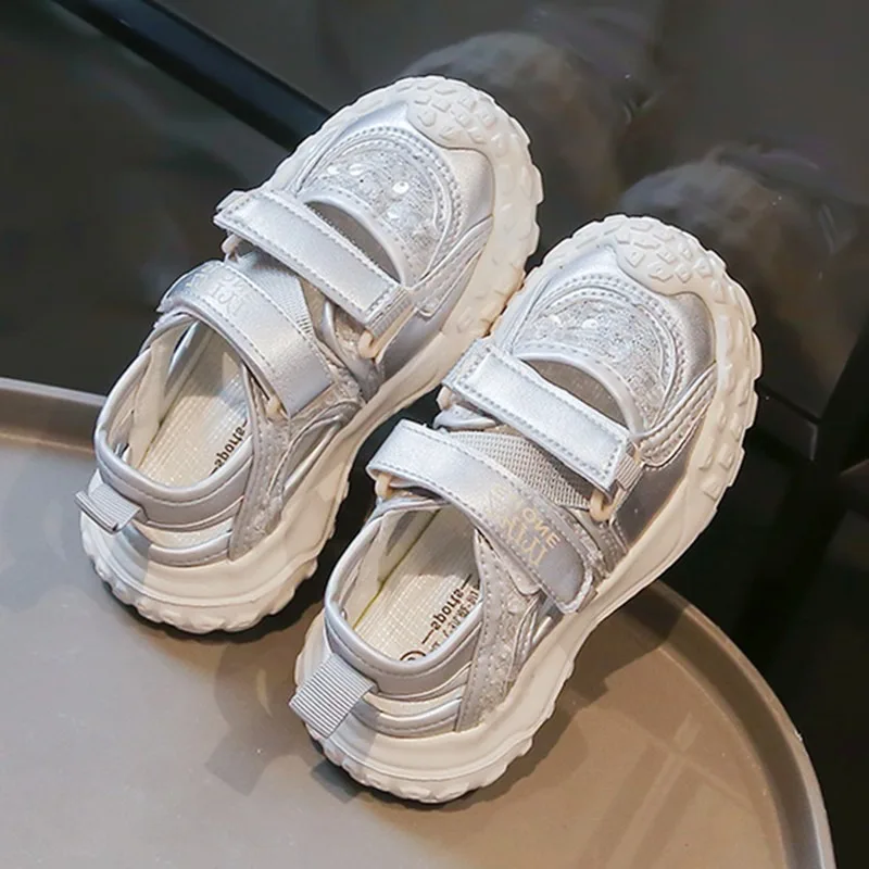 Girl Hollow Sandal New Korean Version Classic Child Height Increasingshoe Casual Girl Anti Slip Travel Student Campus Sandalshoe
