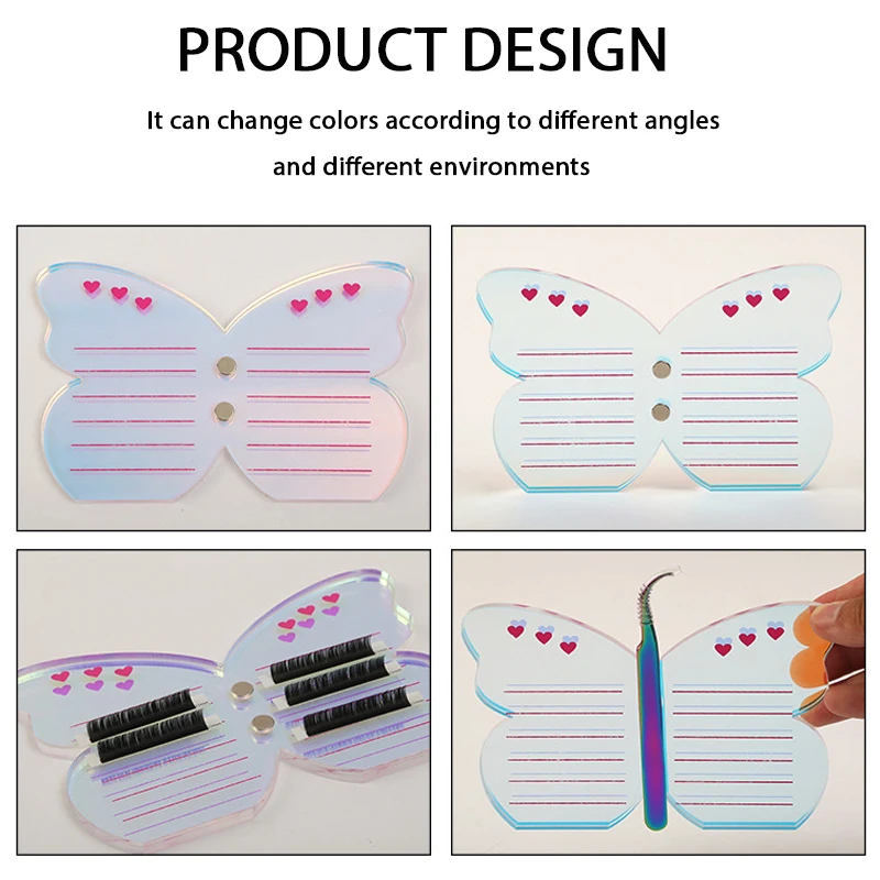 Acryl Wimpern Verlängerung Werkzeug Gepfropfte Wimpern Halter Bunte Palette Mit Magnetische Saug Skala Platte Lash Make-Up-Tools