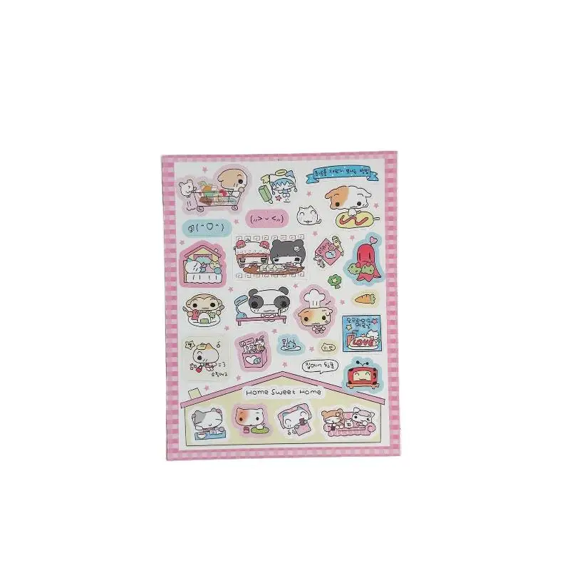 1/9Pcs Korean INS Style Cartoon Animal Kawaii Cute Daily Notebook Hand Account Stickers Scrapbook DIY Decorative Stickers
