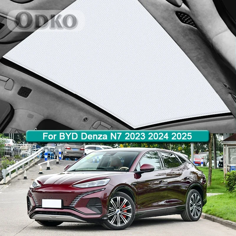 Car Roof Sunshade For BYD Denza N7 2023 2024 2025 2026 Electrostatic Adsorption Sunroof Sunshade Skylight Blind Shading Sticker