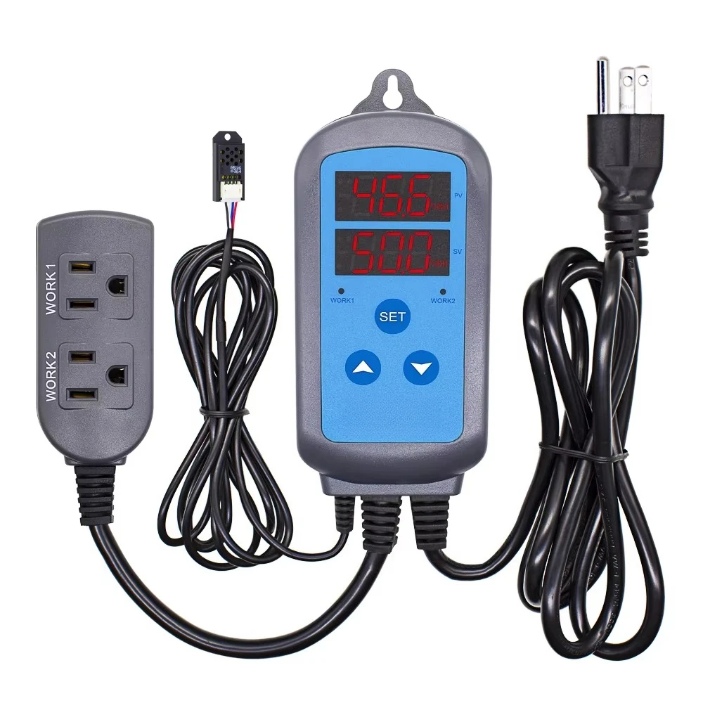 IHC-200 Digital Dural Stage Humidity Controller Humidifier Dehumidifier Controller Thermometer Aquariums