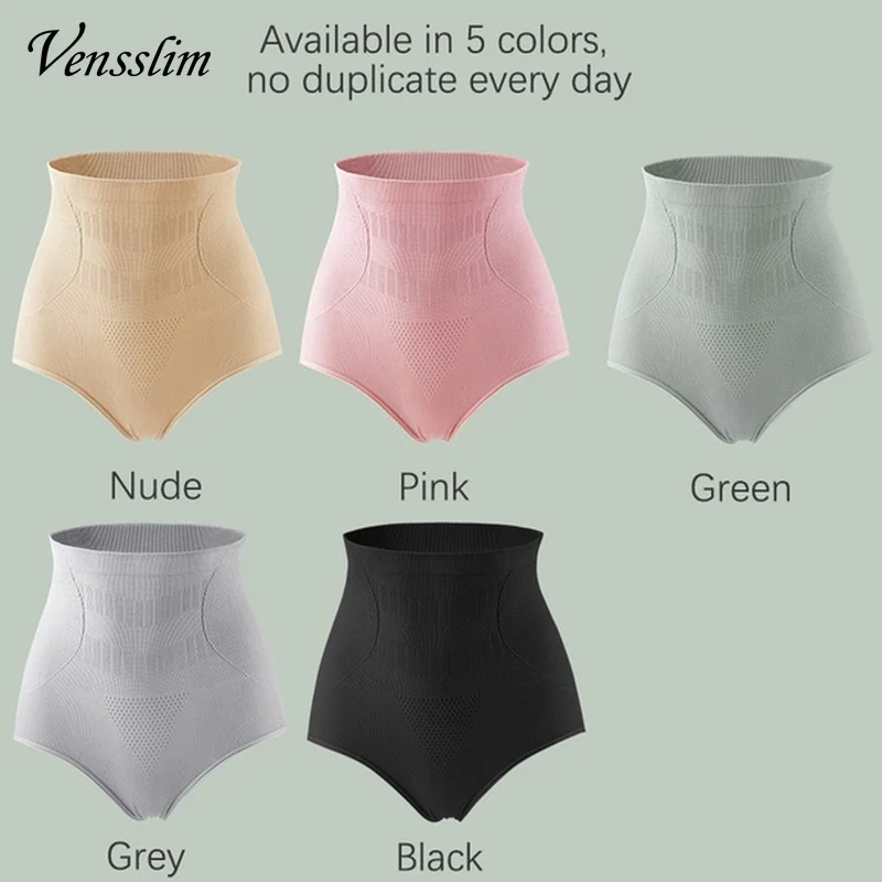 Vensslim New High Waist Underwear Tummy Control Body Shaper Briefs Slimming Women Waist Trainer Belly Control Panties M-XL