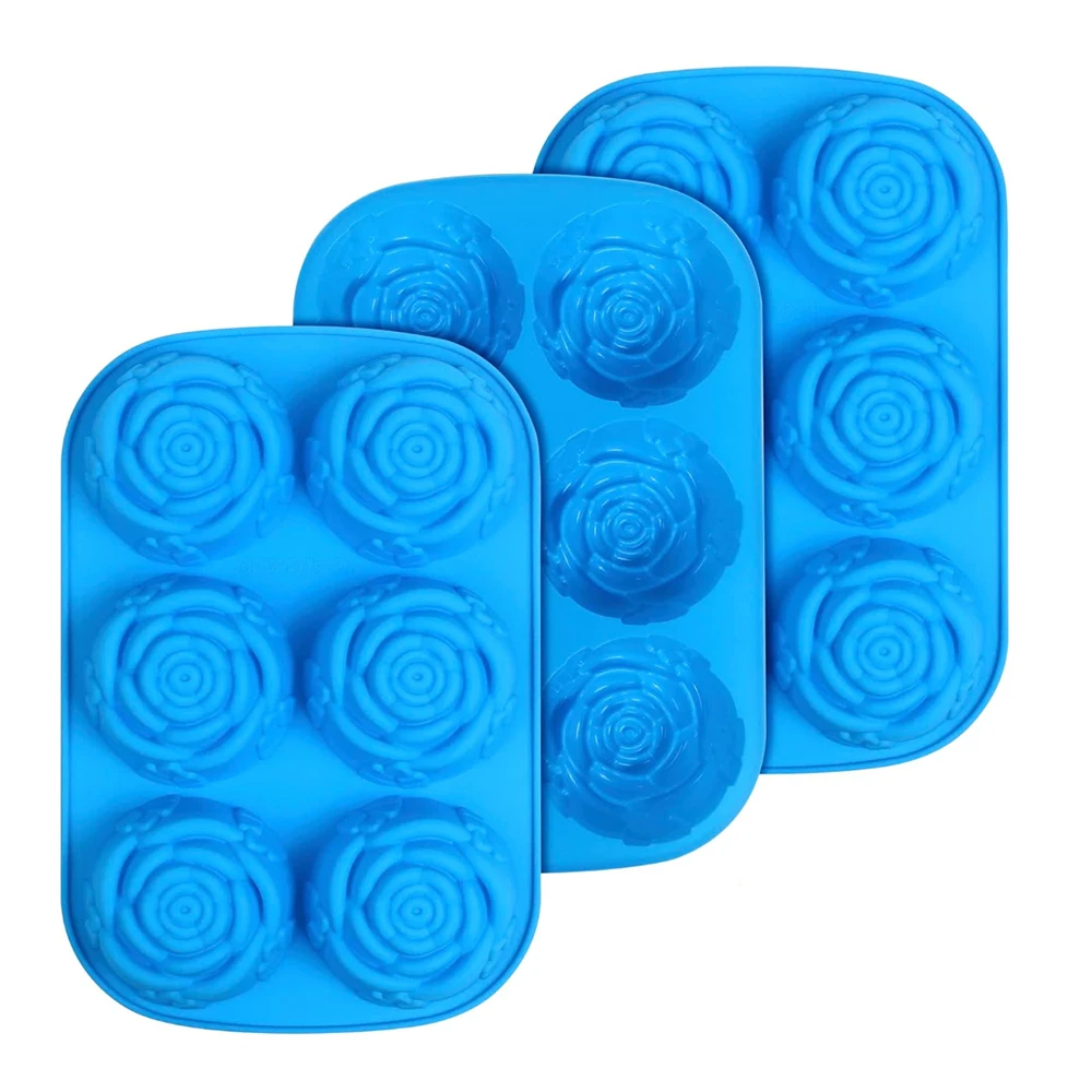 1/3pcs rose soap, handmade candle mold, silicone cake mold, baking tray, pan mold, muffin, rose ice cubes