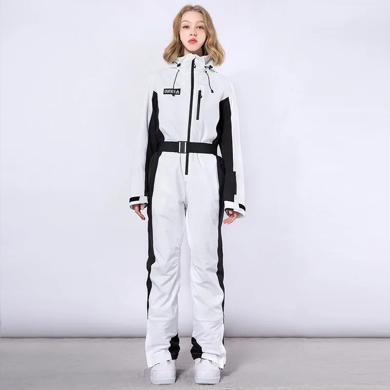 2025 New Winter Sport One Piece Ski Snowsuit Women Outdoor Warm Skiing Jumpsuit Waterproof Waterproof Snowboard Overalls Clothes