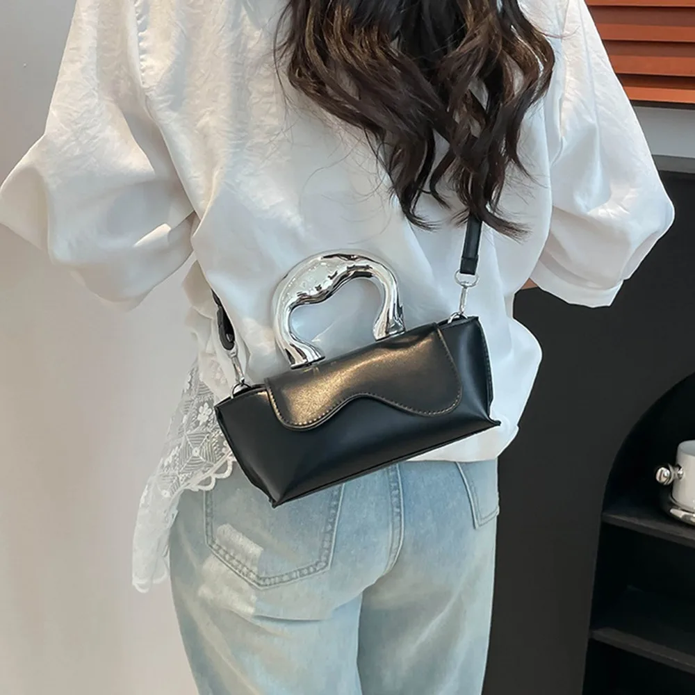 

New Trendy Elegant PU Leather Shoulder Bag Soft Waterproof Square Crossbody Bag Patchwork Sewing Thread Women's Handbag Lady
