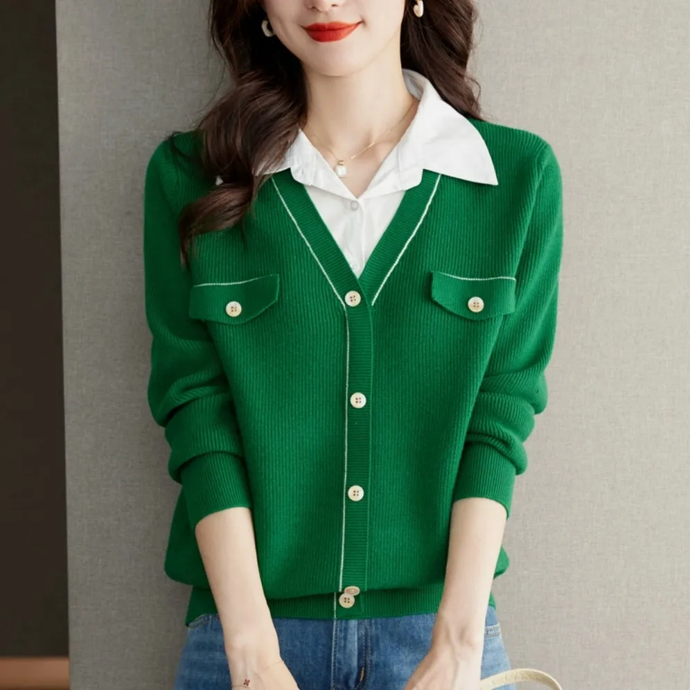 Outlets Sli Sweater Gebreide wollen basis irt Dames Herfst Winter Kleine Fraance Sle Polyester Katoenmix Gebreide kleding