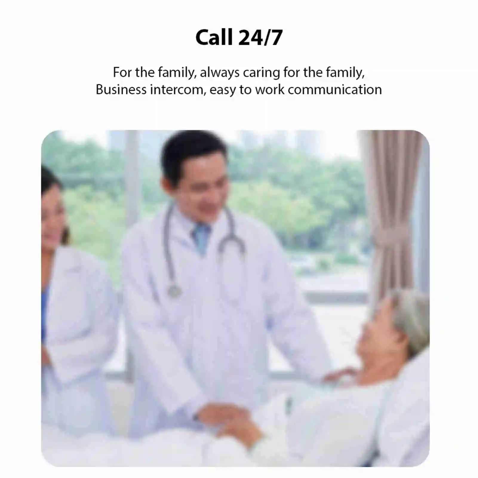 2Pcs Wireless Voice Intercom 1000 Meters Long Range Portable Elderly Two Way Talk Intercom for Home Villa Hospital