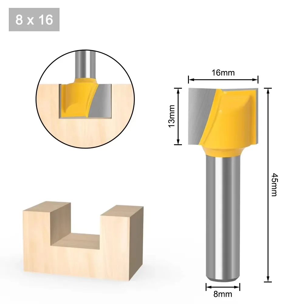 1PC 8MM Shank Milling Cutter Wood Carving Cleaning Bottom Engraving Bit Solid Carbide Router Bit 6,8,10,16,18,19,20mm Diameter