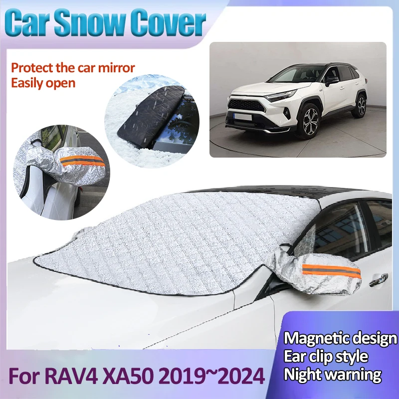 

For Toyota RAV4 XA50 2019~2024 2023 2022 Auto Snow Covers Car Magnetic Sunshade Front Windshield Sunshade Winter Car Accessories