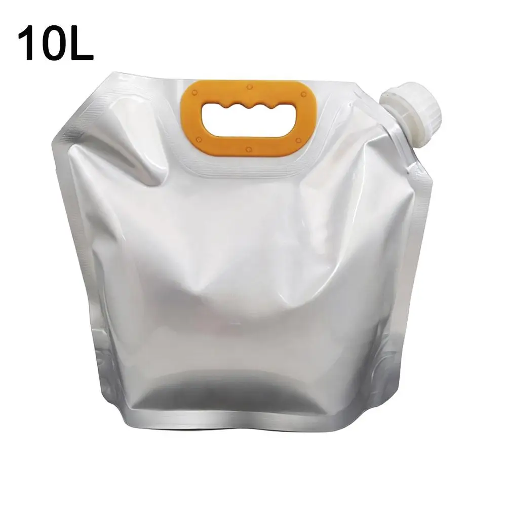 10L Water Storage Bag Portable Aluminum Foil Gas Canister Container with 33mm Wide Mouth Emergency Gas Oil Bladder