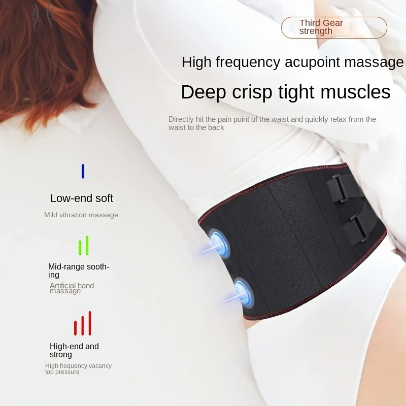 Graphene Wireless Heated Waist Belt – 3 Heat & 3 Massage Modes – Back Relax Massage Lumbar Support, Adjustable Abdominal Massage