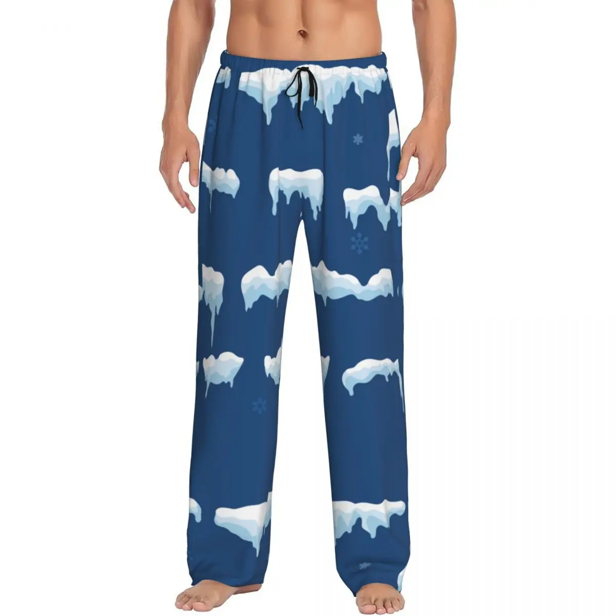 Cartoon Snowfall And Snowflakes Men's Casual Pajama Sleeping Pants Lounge Loose Trousers Comfortable Nightwear