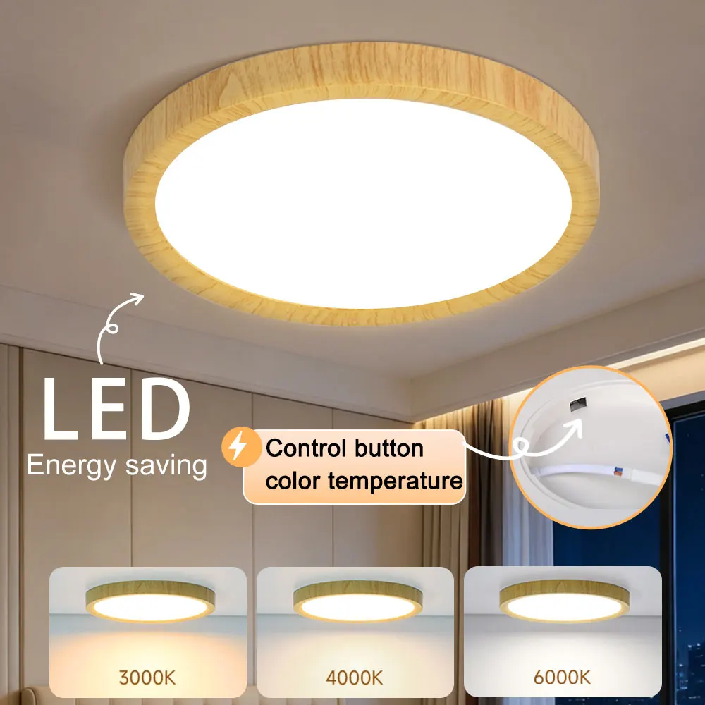 Ultra-thin Led Ceiling Light 220V Bedroom Lamp LED Panel Indoor Lighting for Living Room 3 Colors Adjustments Ceiling Lamp Round