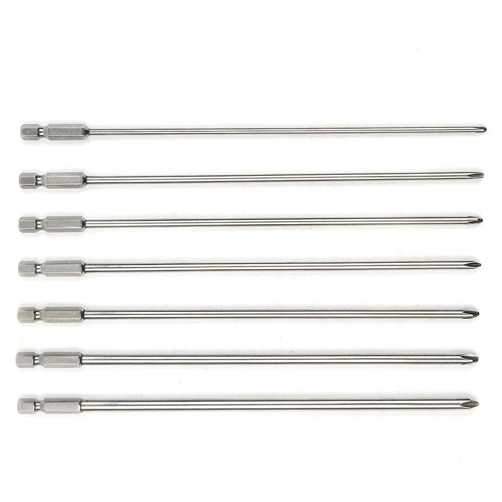 

7pcs Cross Screwdriver Bits Silver Steel PH1 PH2 Bits With 6.35mm Shank For Air Screwdrivers Electric Drills Power Tools