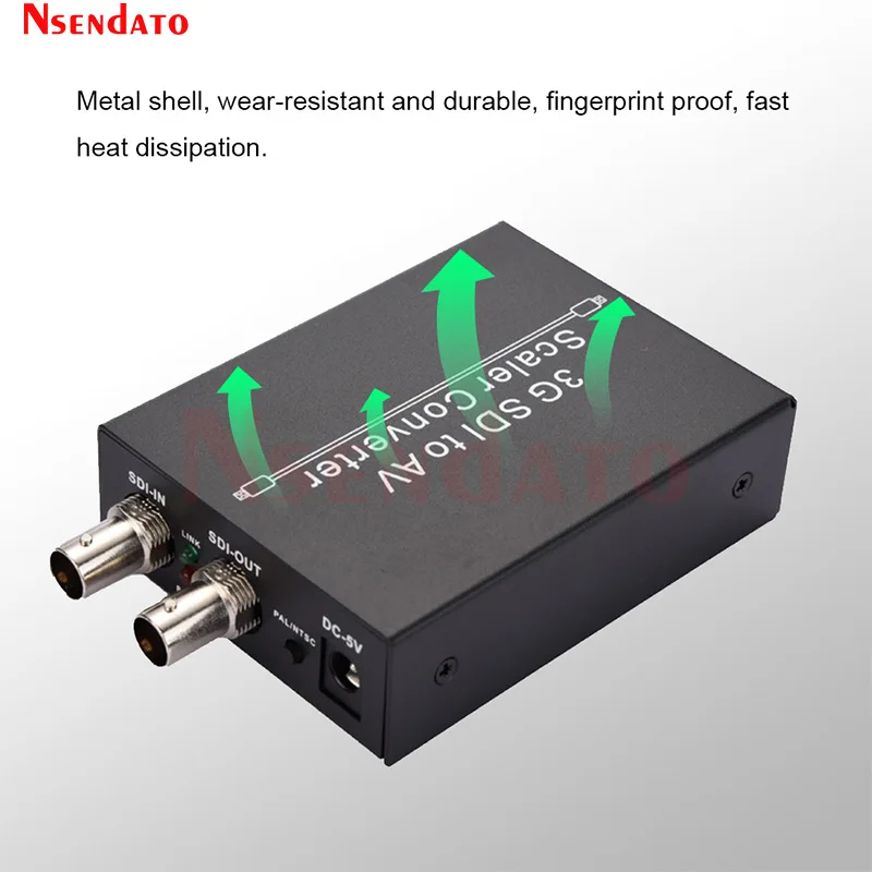 Full HD 1080p 3G SDI to AV RCA SDI Scaler Converter 3G/HD/SD SDI to L/R RCA CVBS Composite Audio Video Adapter for HDTV Camera