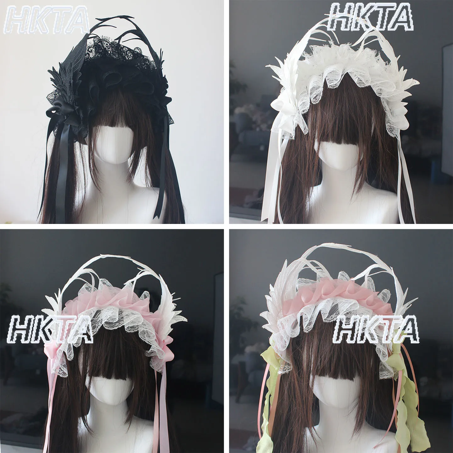 

Kawaii Cute Aesthetic Wings Flower Headband Women Girls Feather Handmade Lolita Small Hair Accessories Clip Y2k Cosplay Headband