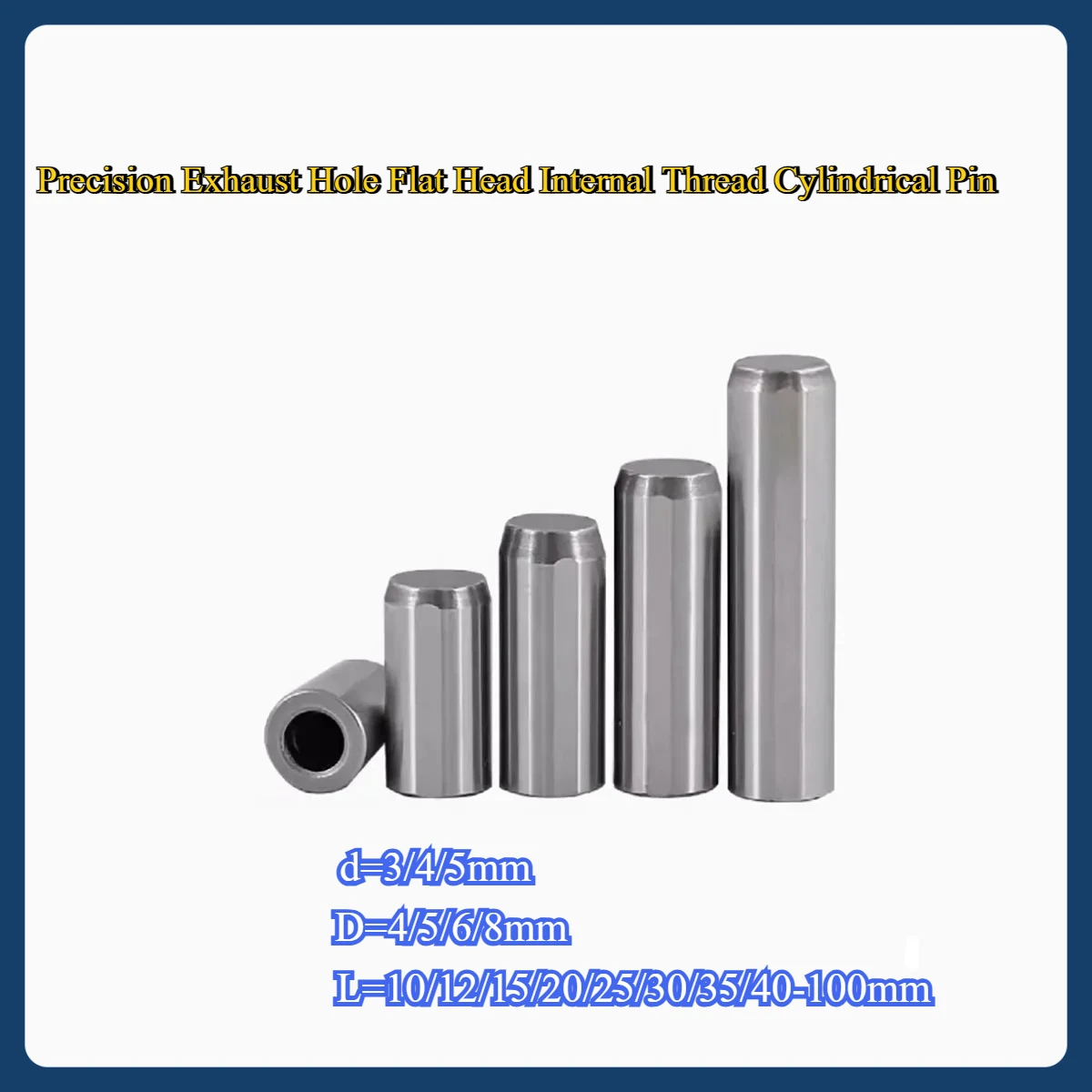 

Precision Exhaust Hole Flat Head Internal Thread Cylindrical Pin h7 Negative Tolerance Breathable Hole Positioning Pin M3M4M5