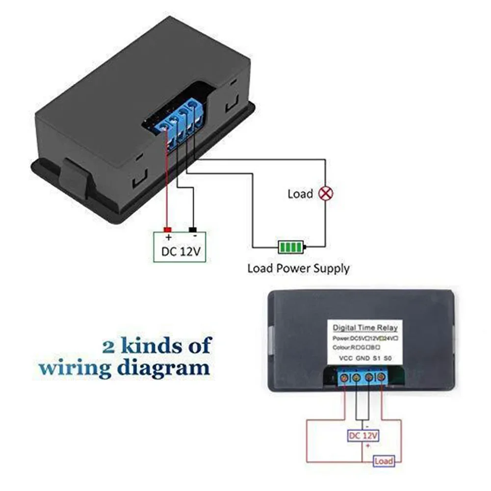 DC 12V Vertraging Schakelaar 10A Tijdschakelaar Module Multifunctionele Programmeerbare Digitale Tijdcyclus Dual Display Vertraging Relais