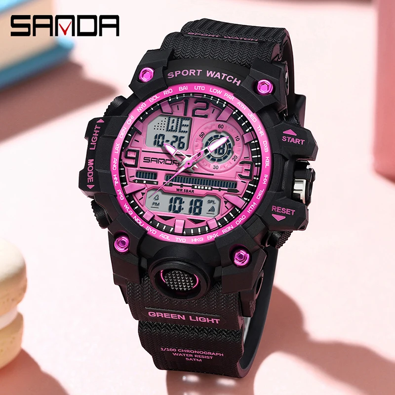 SANDA G Style Ladies LED Digital Sport Watch Casual Students Quartz Wristwatch Women Boys Girl Waterproof Children Wristwatches