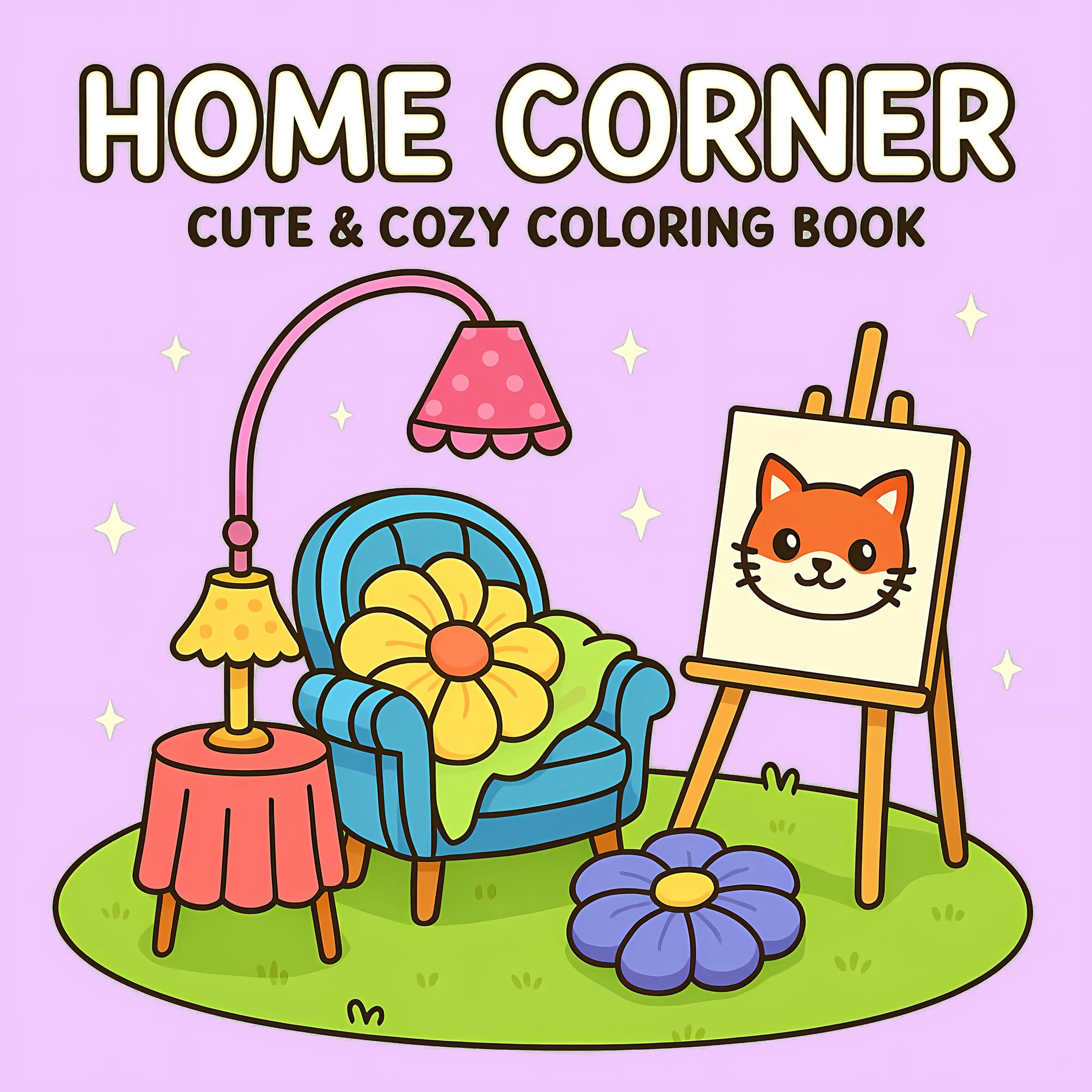 HOME Bold-easy Patterns Coloring Book for Adults Cute Drawing Book Perfect Gift for Party and Birthday