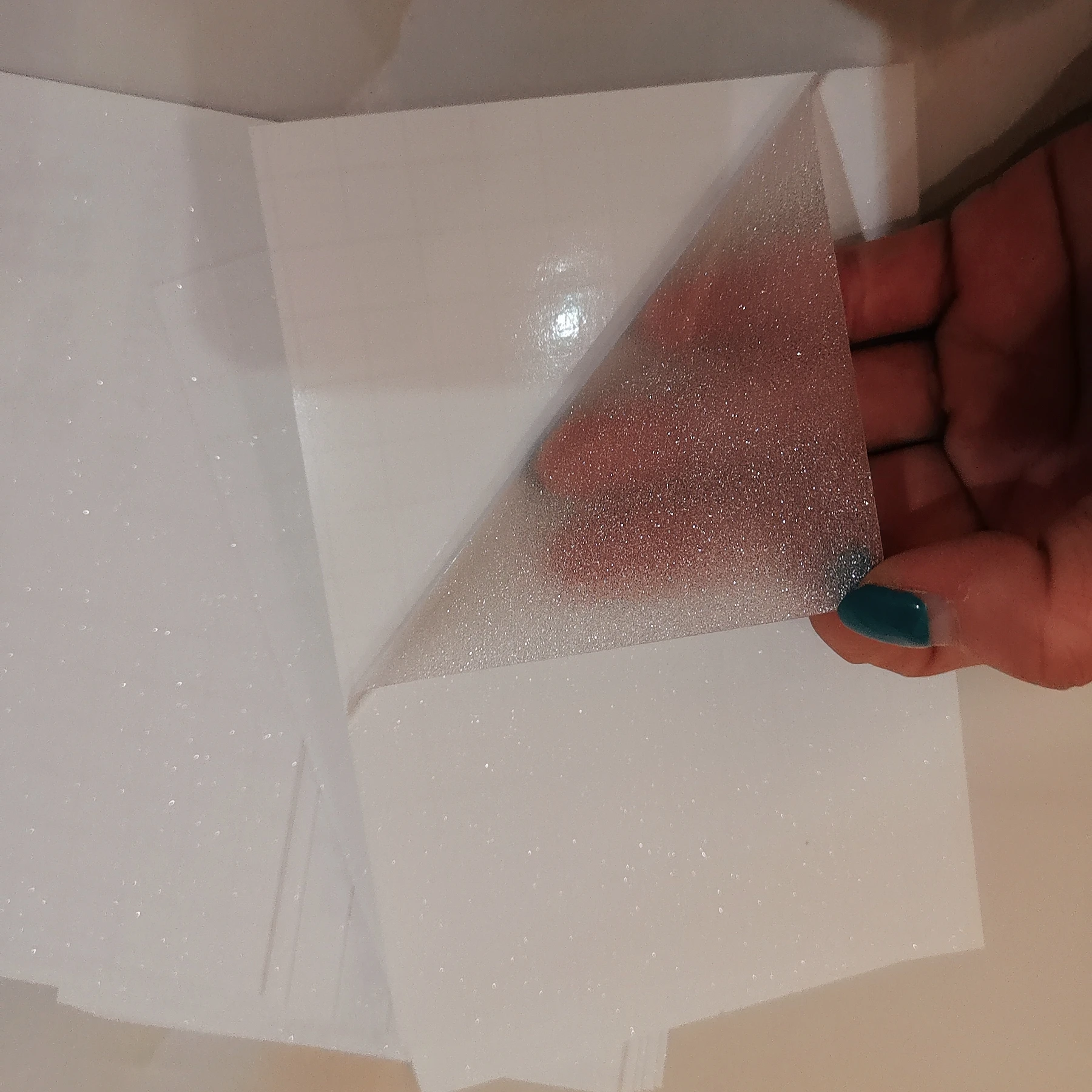 50 blätter/Tasche Holographische Glitter SandPlainMatched Adhesive Film Rückseite A4 Größe Kalt Laminieren Auf Foto DIY Paket Karte