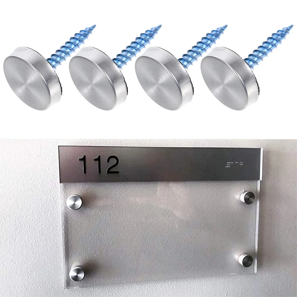 

1Set Stainless Steel Mirror Screws Decorative Cover Caps for Glass Panels Advertising Nails Mirror Mounting Hardware Screw Caps