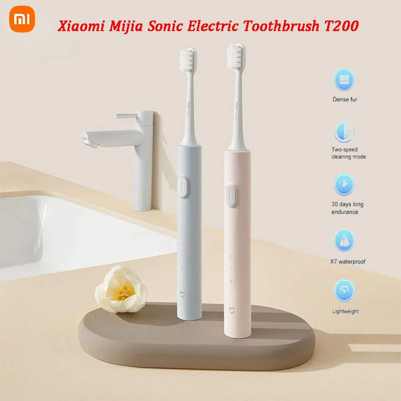 

2023 New XIAOMI Mijia T200 Sonic Electric Toothbrush Teeth Whitening Ultrasonic Vibrating Smart Tooth Brushes IPX7 Waterproof